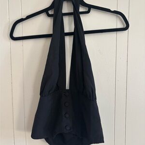 Black Mariposa Plunge Top